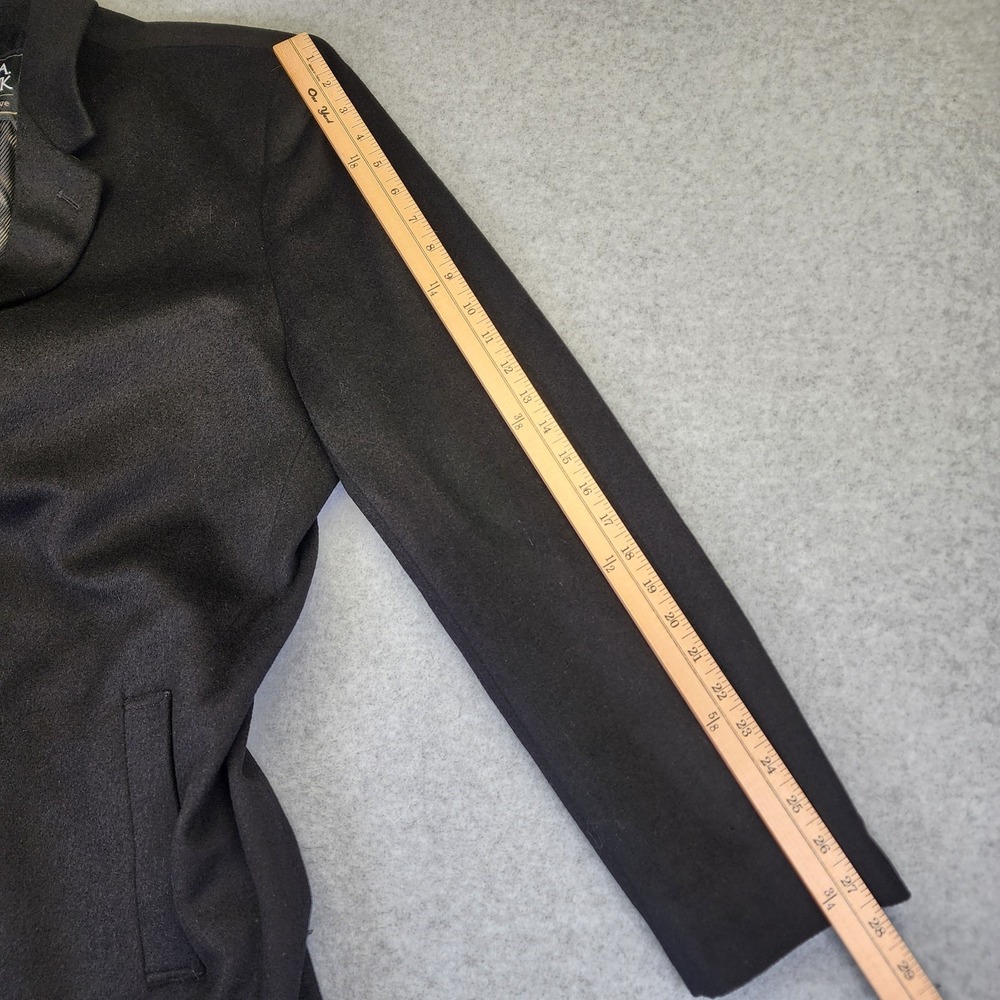 Jos A Bank Executive Men's‎ 46L LONG Black Wool Blend Tweed Overcoat Top Coat - Picture 12 of 13